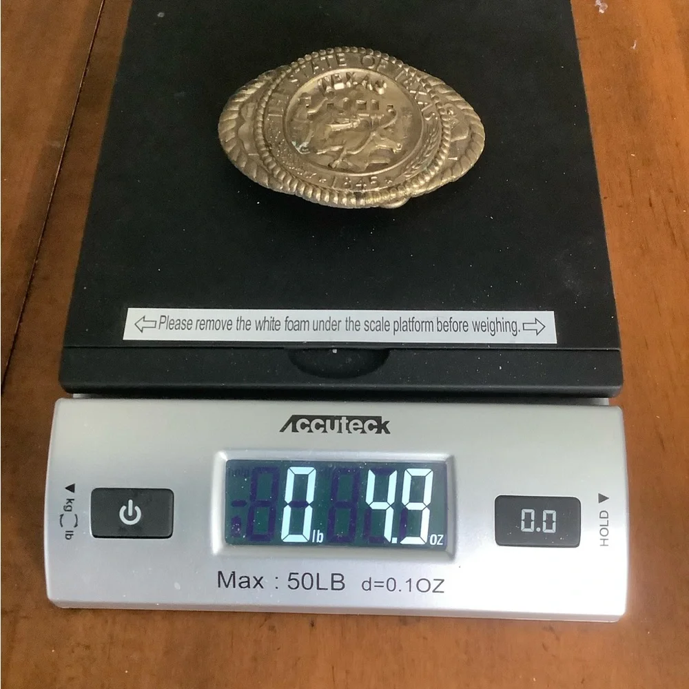 Vintage Koleaco State of Texas 1845 Belt Buckle T19